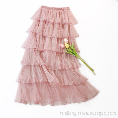 Women Gauze Sweet and Temperament Ladies Bubble Skirt